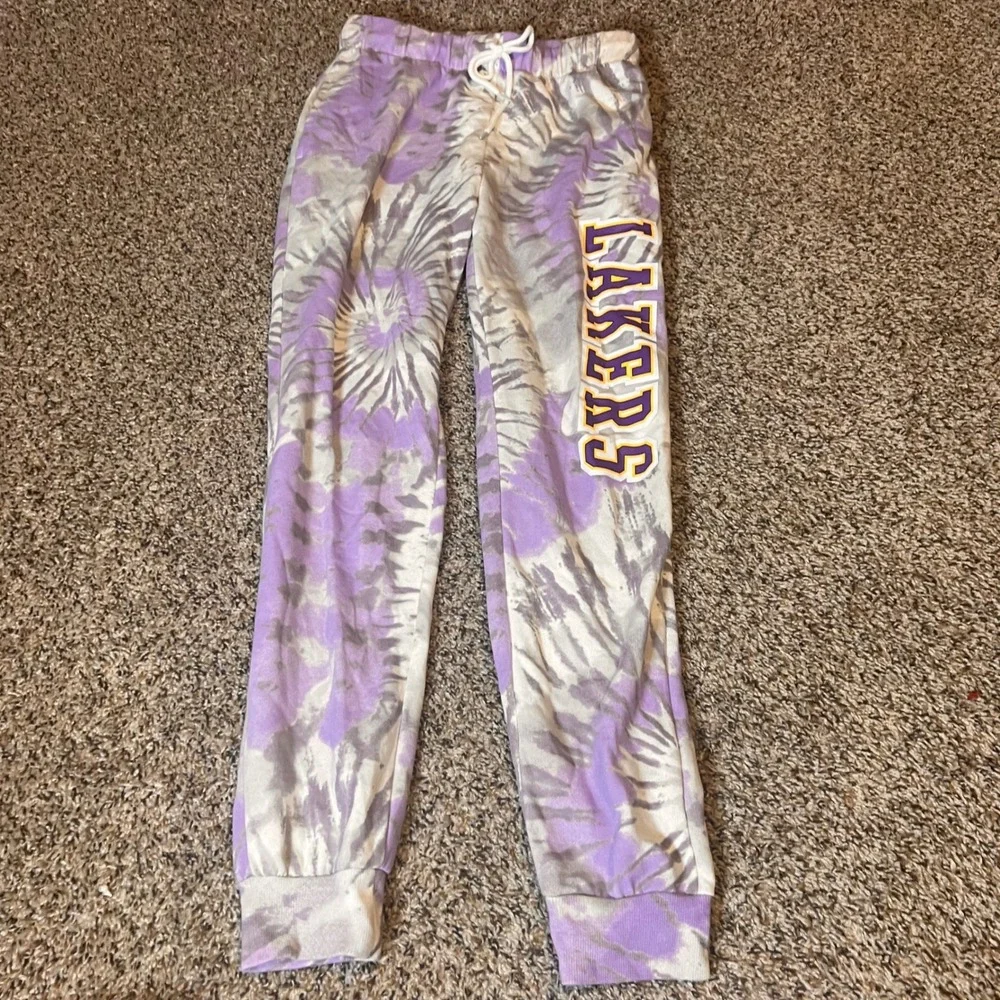 Hybrid Apparel Lakers Tie Dye Joggers Lounge Pants Comfy Casual Women's S - Picture 1 of 7